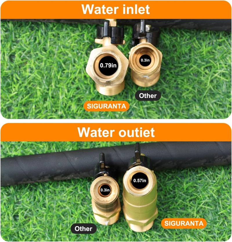 SIGURANTA 3/4" NPT/MIP Brass Male Hose Faucet, Water Spigot with 3/4" Male GHT Thread, Heavy-Duty Outdoor Hose Full-Flow Valve Outdoor Faucet (3/4" NPT Inlet Long Handle 2PCS) - Image 4